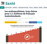 Article le Monde "Le marché verouillé de l'audioprothèse"